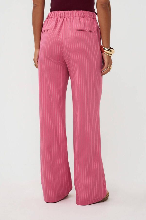 Ydence regular waist pantalon met krijtstreep roze - Foto 6