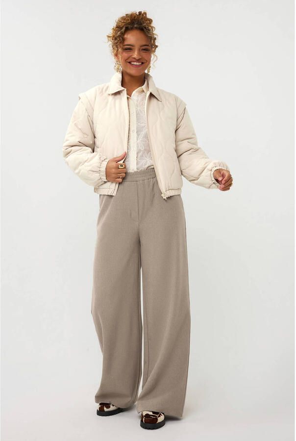 Ydence straight high waist casual broek beige - Foto 7