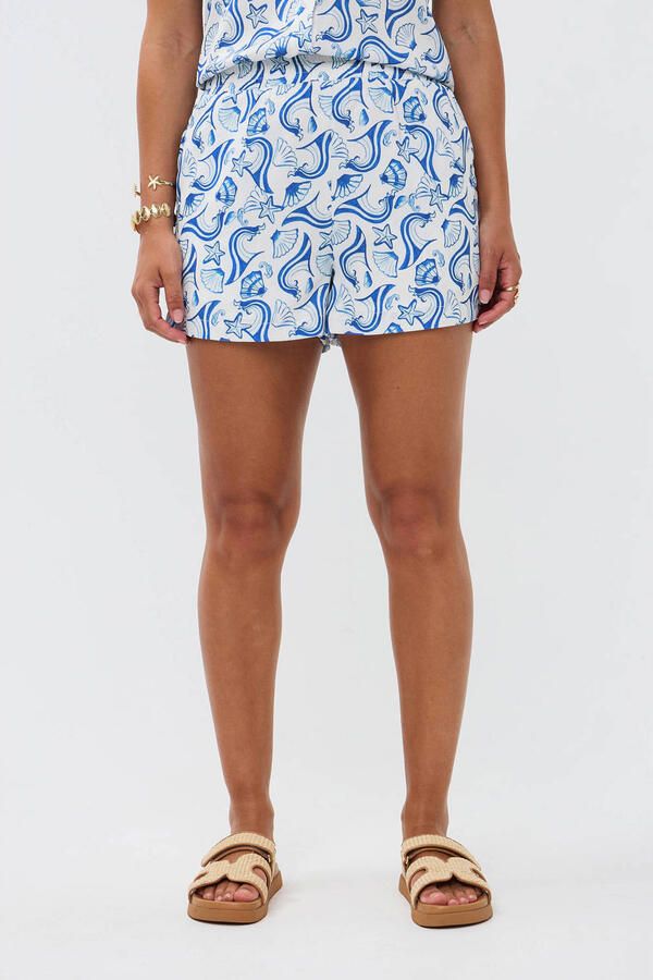 Ydence straight high waist casual short blauw - Foto 3