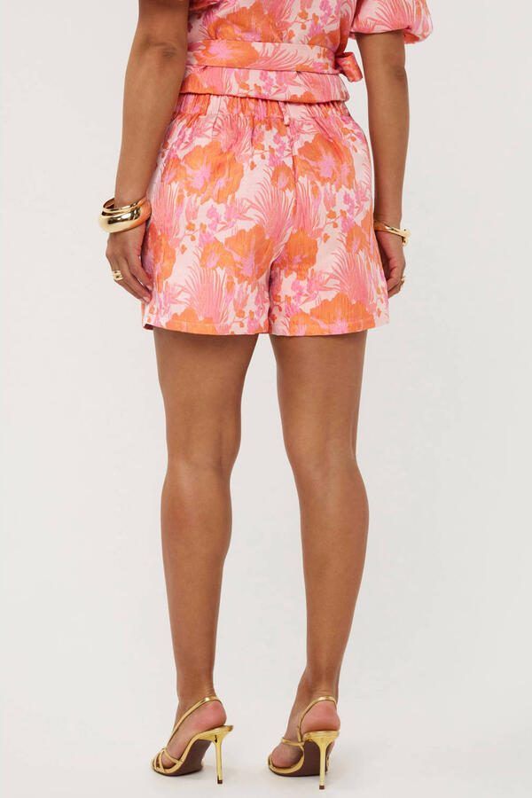 Ydence straight leg gebloemde casual short roze