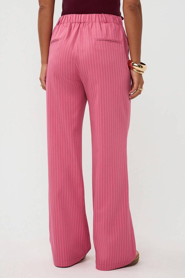 Ydence straight regular tall waist gestreepte pantalon roze - Foto 6