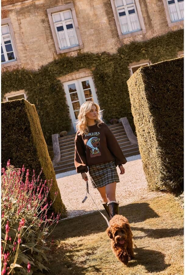 YDENCE Dames Truien & Vesten Sweater Iconic And Fluffy Bruin - Foto 6