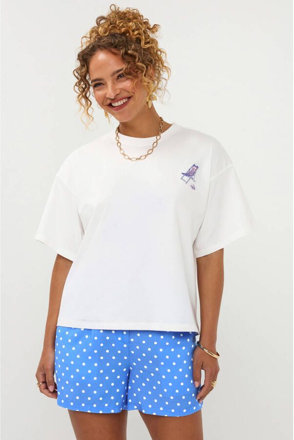 Ydence T-shirt met backprint wit