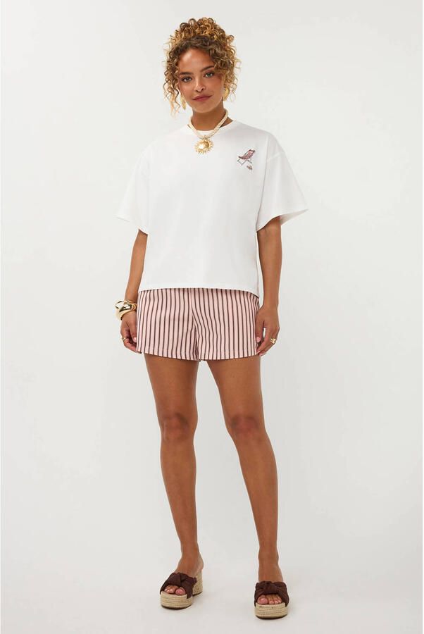Ydence T-shirt met backprint wit