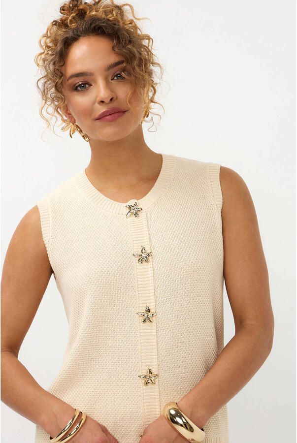 YDENCE Dames Tops & T-shirts Knitted Top Mona Creme - Foto 5