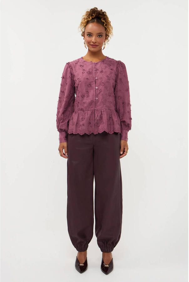 Ydence top met borduursels roze - Foto 2