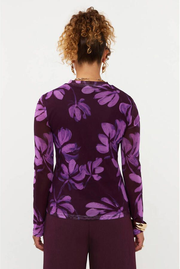 Ydence top met print paars - Foto 3