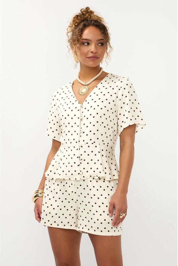YDENCE Dames Tops & T-shirts Top Luna Ecru - Foto 5