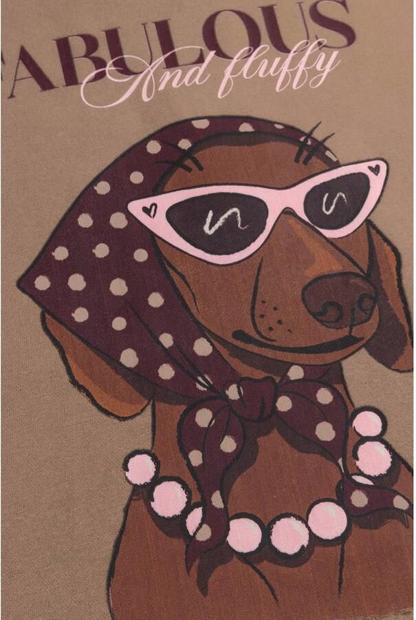 Ydence trui met print taupe - Foto 2