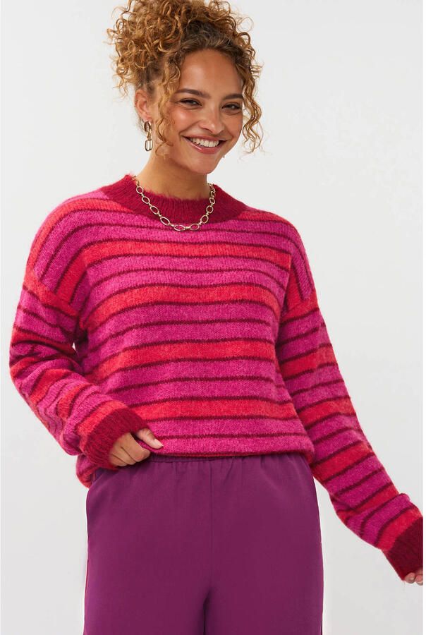 YDENCE Dames Truien & Vesten Knitted Sweater Aria Multi - Foto 7