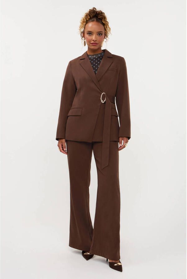 YDENCE Dames Broeken Pants Solange Bruin - Foto 5