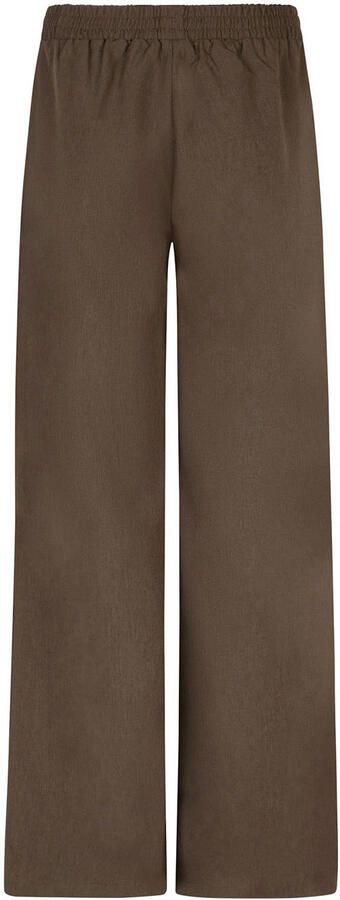Ydence wide leg regular waist casual broek donkergroen - Foto 6