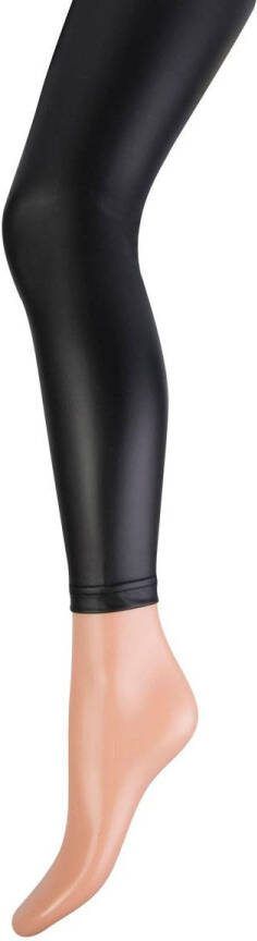 Yellow Moon imitatieleren legging zwart Meisjes Imitatieleer Effen 122 128