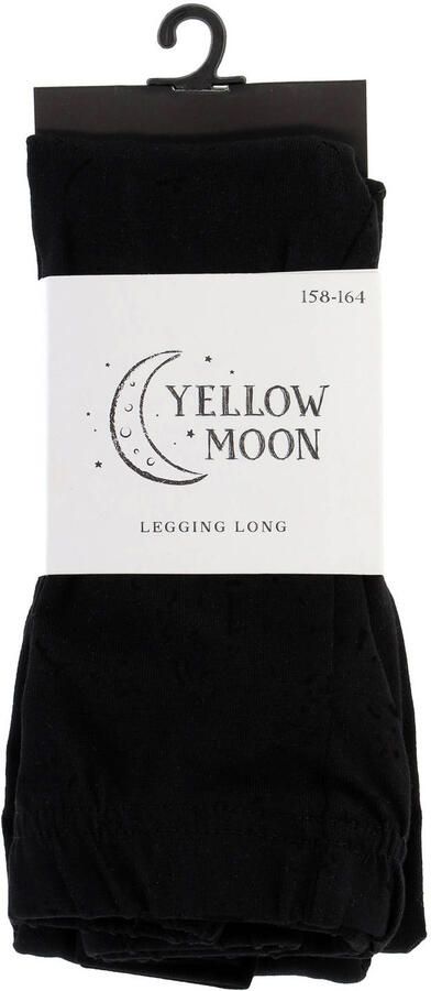 Yellow Moon legging zwart Meisjes Katoen Effen 134-140
