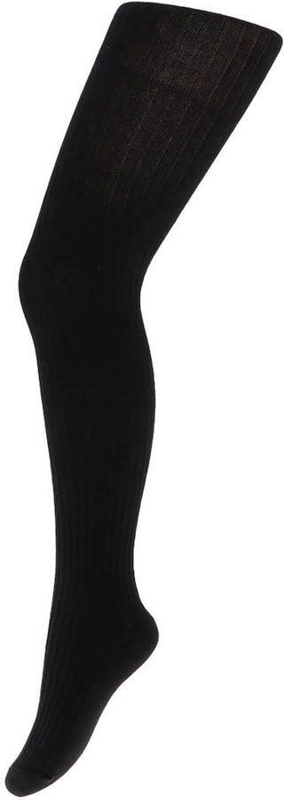 Yellow Moon ribgebreide maillot zwart Panty Meisjes Katoen Effen maat 110-116