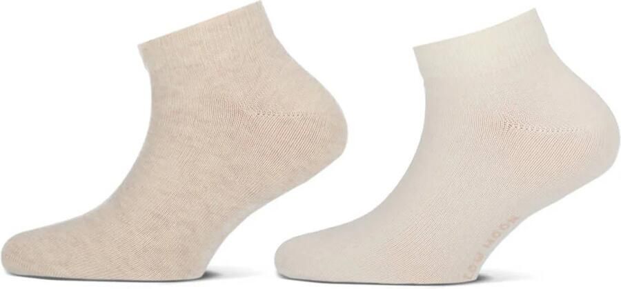 Yellow Moon enkelsokken set van 2 beige Sneakersokken Stretchkatoen 19-22