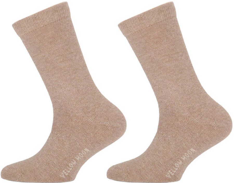Yellow Moon sokken 2 paar beige melange
