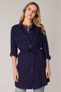 Yest blouse met ceintuur donkerblauw