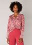 Yest blouse met dierenprint rood ecru - Thumbnail 1