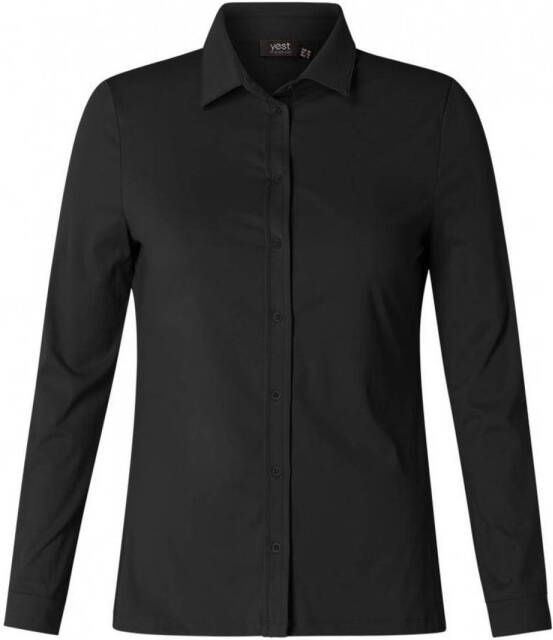 Yest blouse van travelstof in zwart