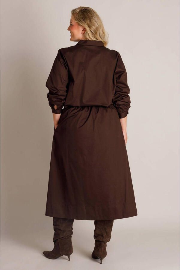 Yest Curve A-lijn midi rok Plus Size bruin - Foto 3