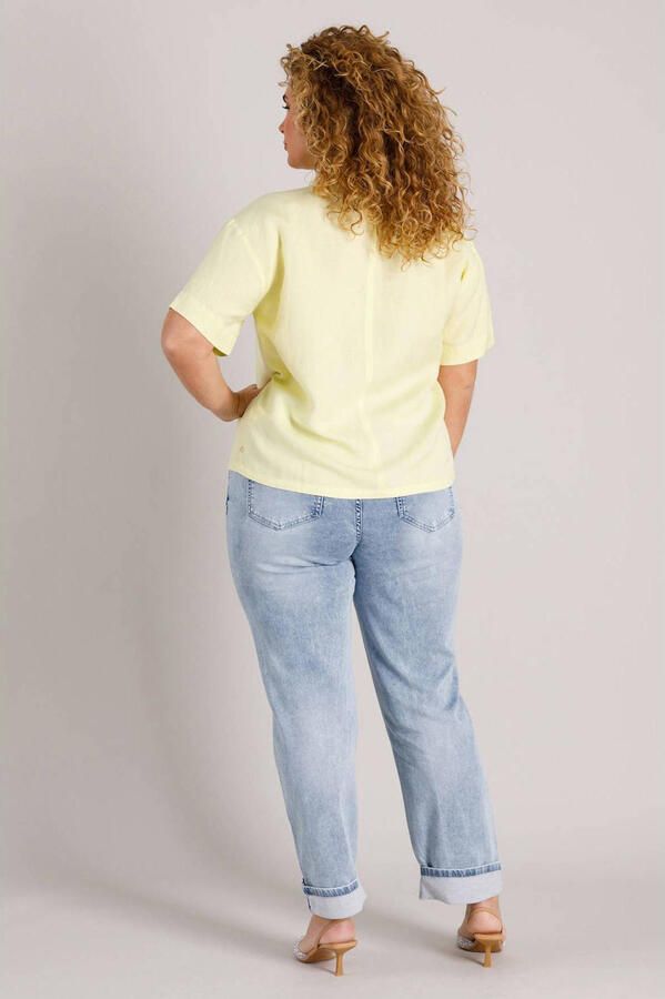 Yest Curve blouse met linnen lichtgeel - Foto 3