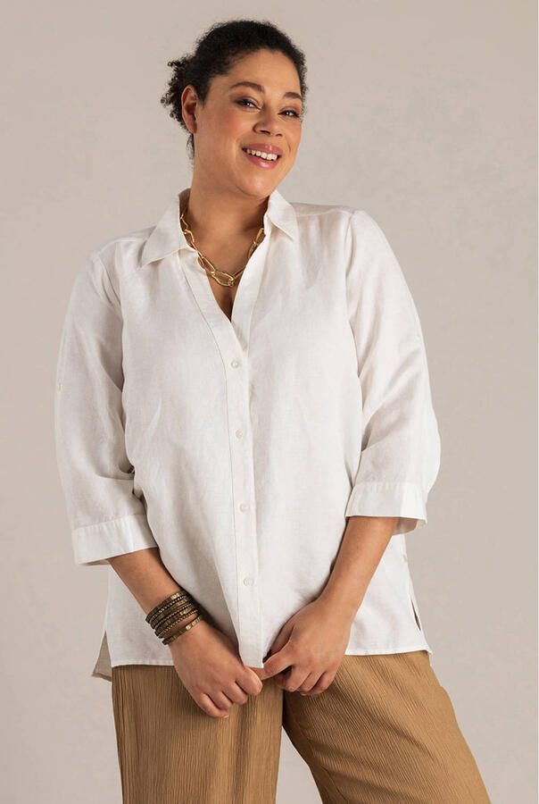 Yest Curve blouse met linnen wit