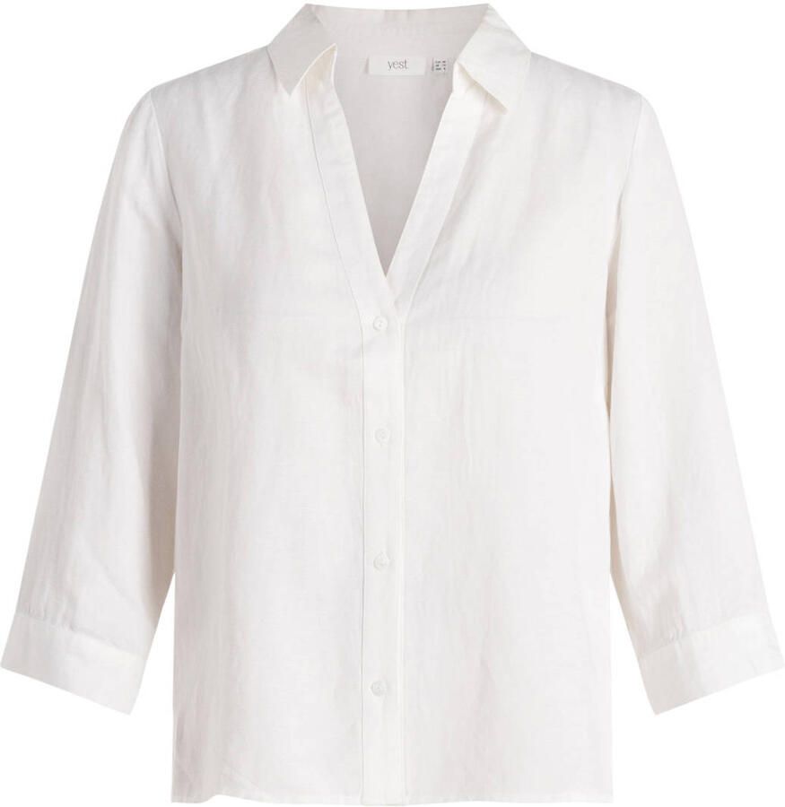 Yest Curve blouse met linnen wit - Foto 2