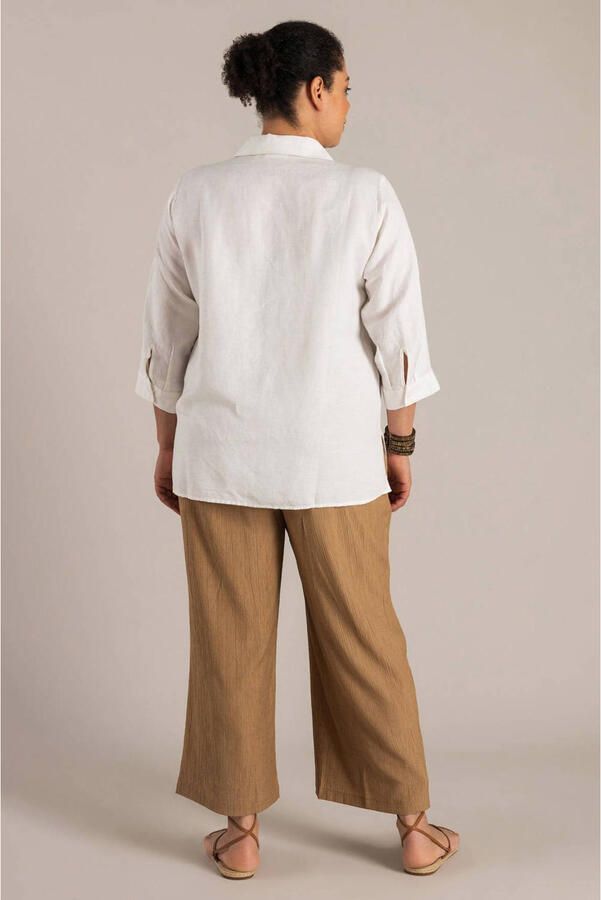 Yest Curve blouse met linnen wit - Foto 3
