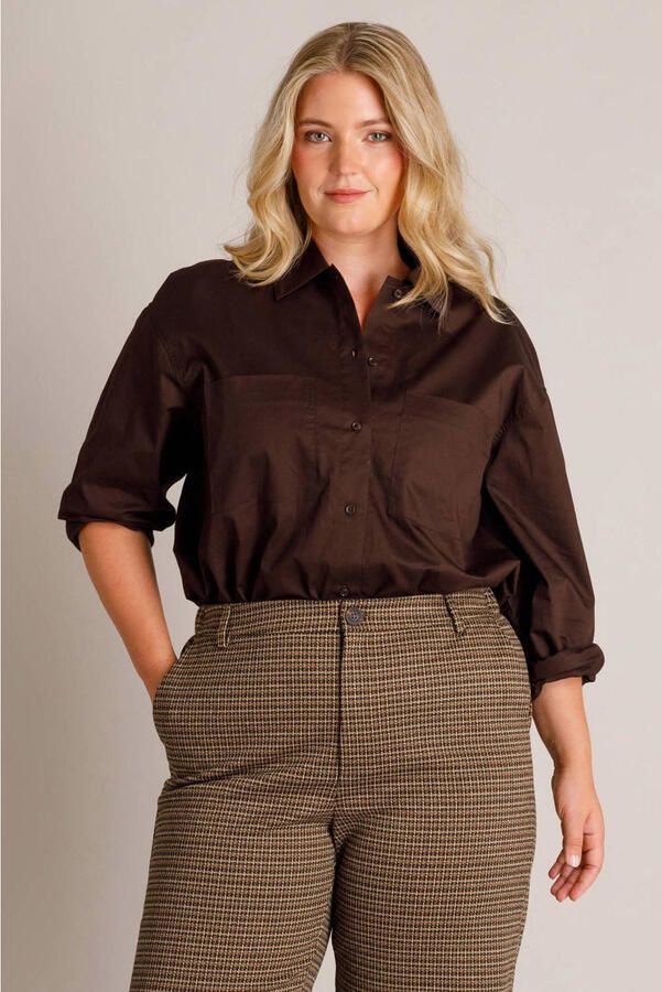 Yest Curve blouse Plus Size bruin