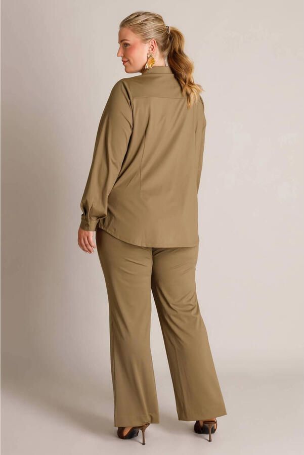 Yest Curve blouse Plus Size olijfgroen - Foto 2
