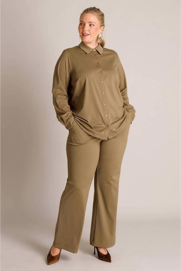 Yest Curve blouse Plus Size olijfgroen - Foto 3