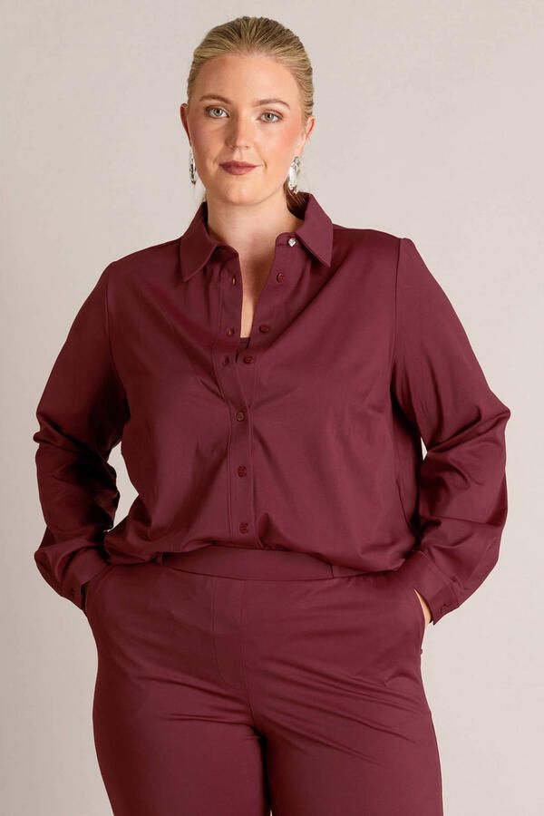 Yest Curve blouse travelstof Plus Size rood - Foto 2