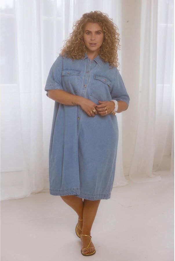 Yest Curve blousejurk light blue denim