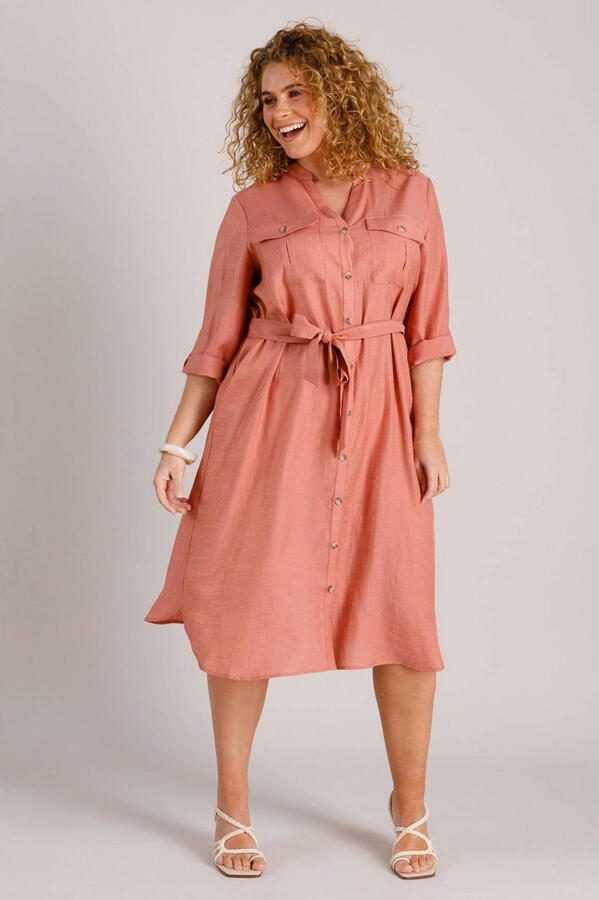 Yest Curve blousejurk zalm - Foto 2