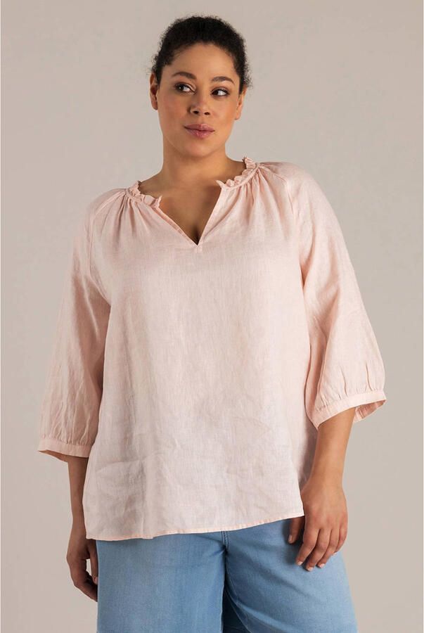 Yest Curve blousetop met linnen lichtroze