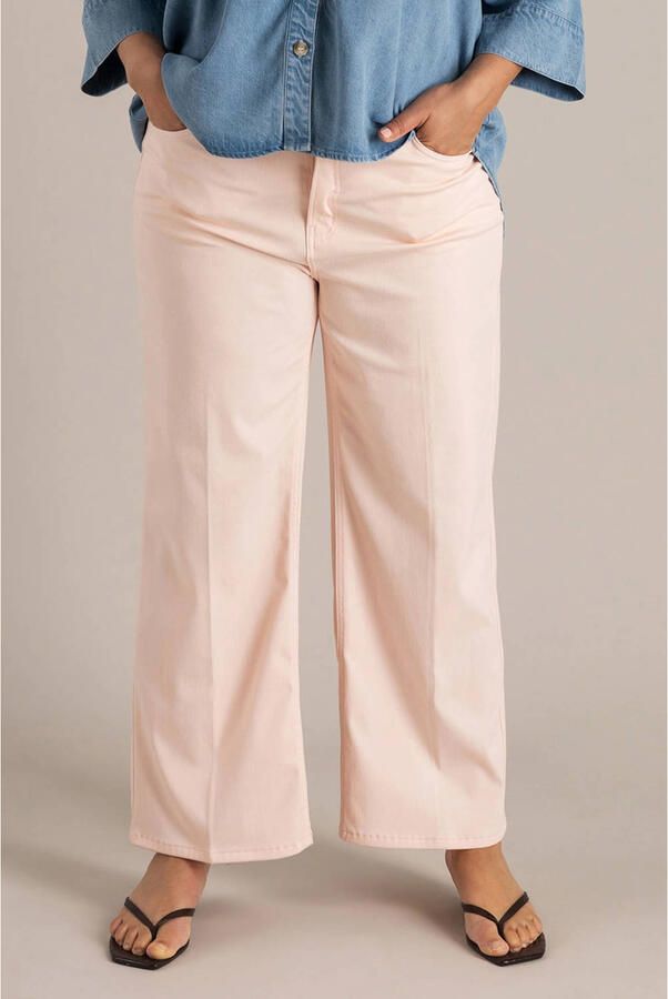 Yest Curve bootcut high waist broek lichtroze
