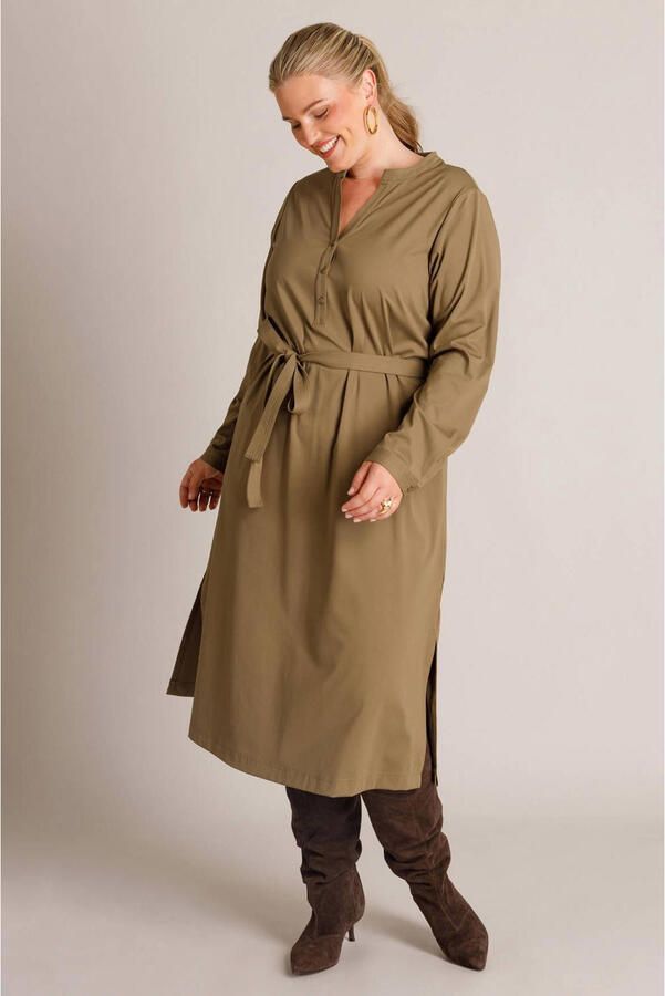 Yest Curve coljurk Plus Size olijfgroen