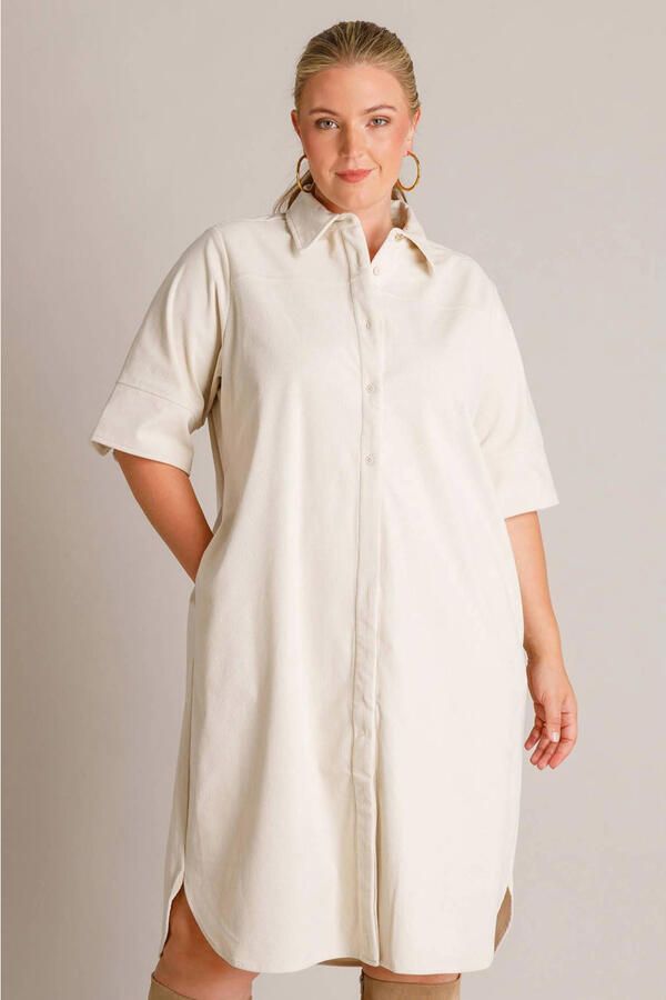 Yest Curve corduroy blousejurk Plus Size beige