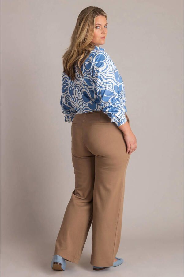 Yest Curve denim straight high waist broek bruin - Foto 3