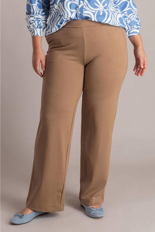 Yest Curve denim straight high waist broek bruin