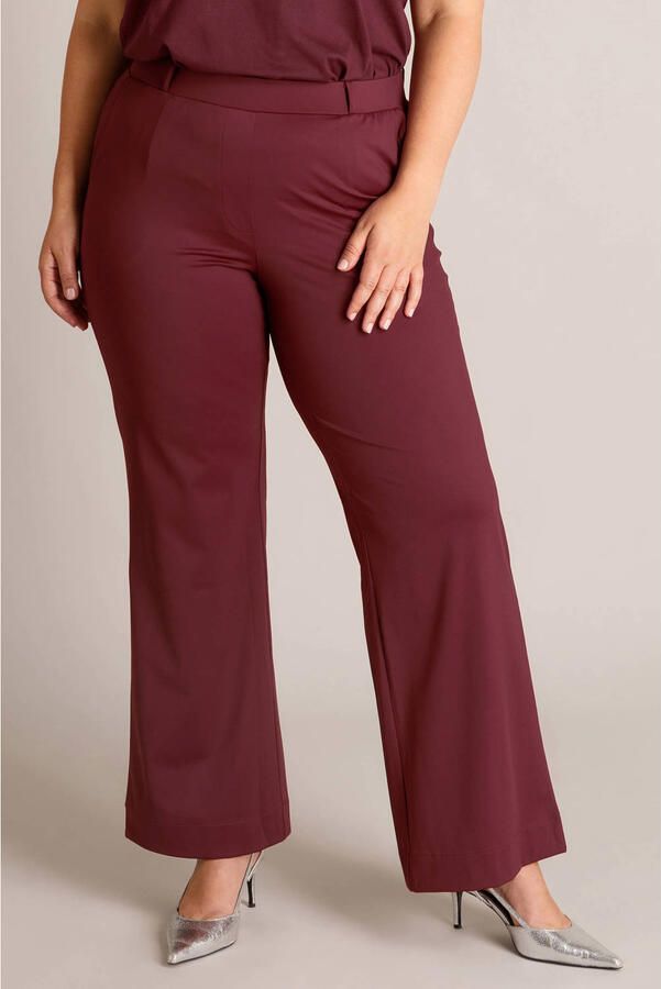 Yest Curve flared broek travelstof Plus Size rood - Foto 2