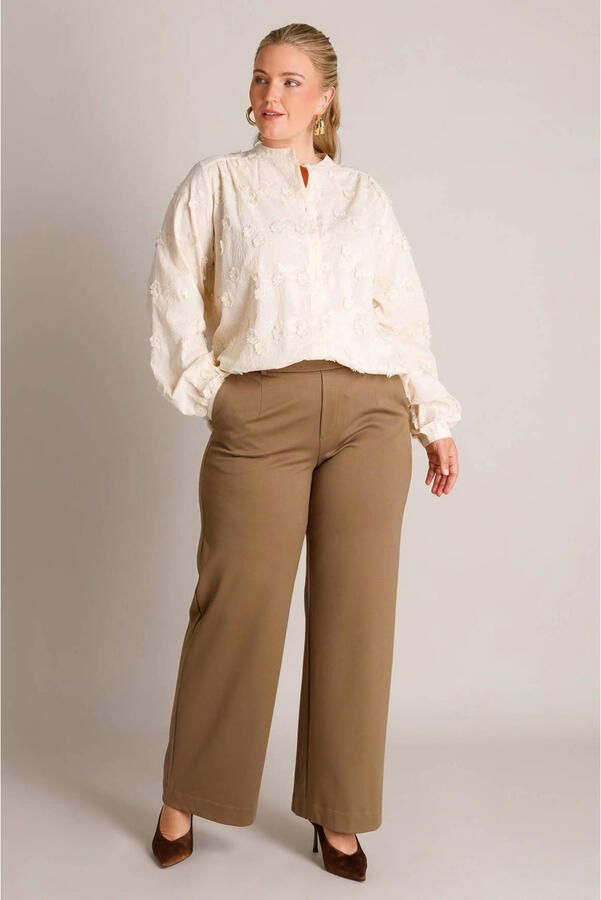 Yest Curve gebloemde blouse met borduursels Plus Size beige - Foto 2