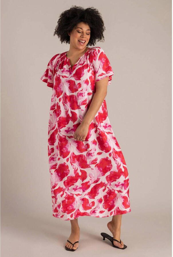 Yest Curve gebloemde maxi jurk rood - Foto 2