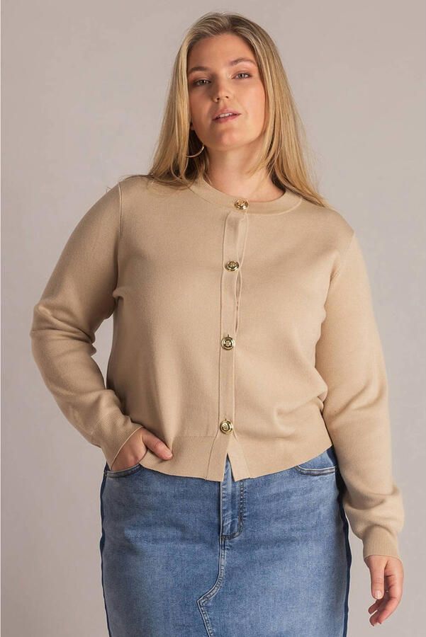 Yest Curve gebreid vest beige