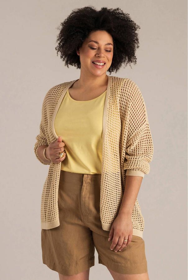 Yest Curve gebreid vest beige