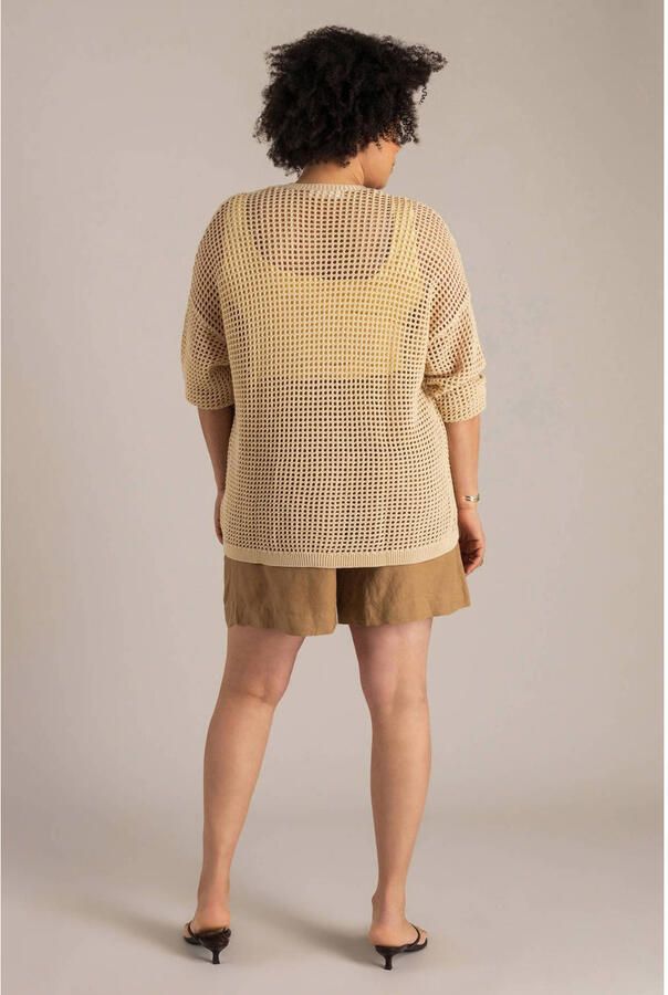 Yest Curve gebreid vest beige - Foto 2