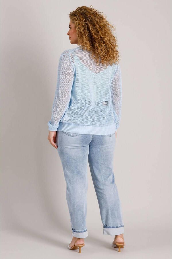 Yest Curve gebreid vest lichtblauw - Foto 3