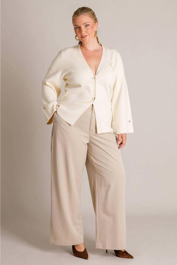 Yest Curve gebreid vest Plus Size ecru - Foto 2