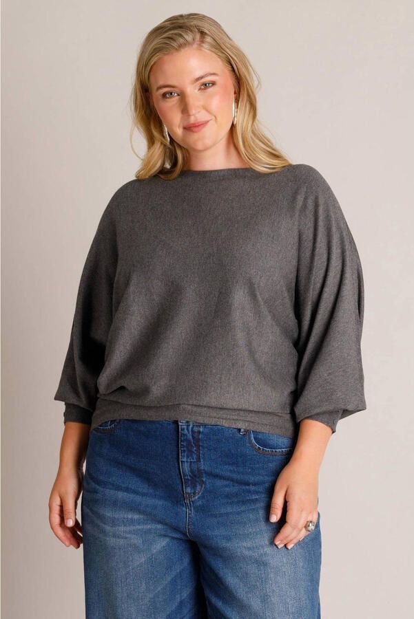 Yest Curve gebreide trui Plus Size grijs